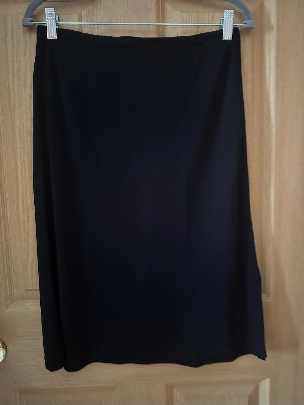 Clio Black Midi Skirt — Sleek A-Line Silhouette